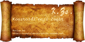 Kosztolánczi Zsolt névjegykártya